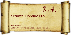 Krausz Annabella névjegykártya